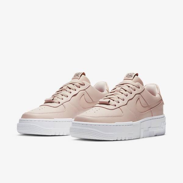 Beige / Black / White Nike Air Force 1 Pixel Women's Sneakers | NK197ONW