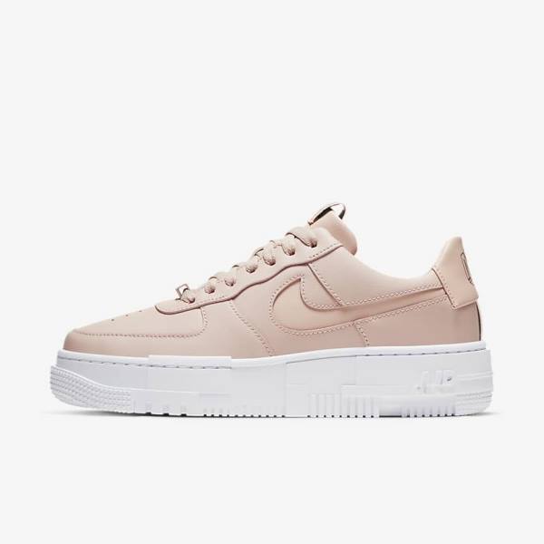 Beige / Black / White Nike Air Force 1 Pixel Women\'s Sneakers | NK197ONW