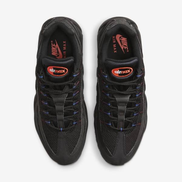 Black / Blue / Light Red Nike Air Max 95 Men's Sneakers | NK728ZKP