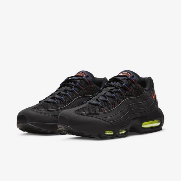 Black / Blue / Light Red Nike Air Max 95 Men's Sneakers | NK728ZKP