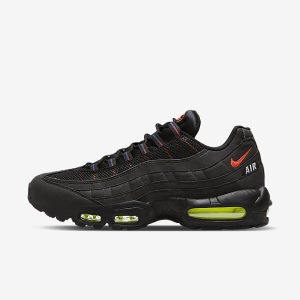 Black / Blue / Light Red Nike Air Max 95 Men\'s Sneakers | NK728ZKP