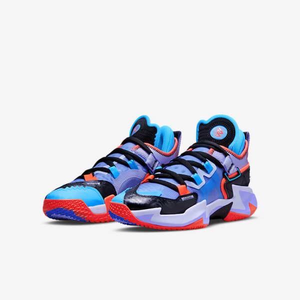 Black / Blue / Light Red Nike Jordan Why Not Zer0.5 Older Kids' Basketball Shoes | NK305KRS