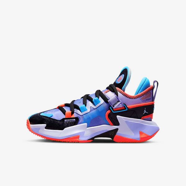 Black / Blue / Light Red Nike Jordan Why Not Zer0.5 Older Kids\' Basketball Shoes | NK305KRS