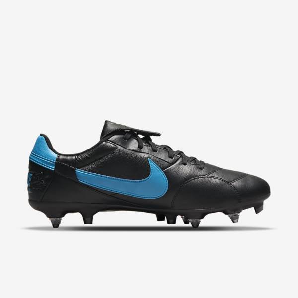 Black / Blue Nike The Premier 3 SG-PRO Anti-Clog Traction Soft-Ground Men's Football Shoes | NK485DQA