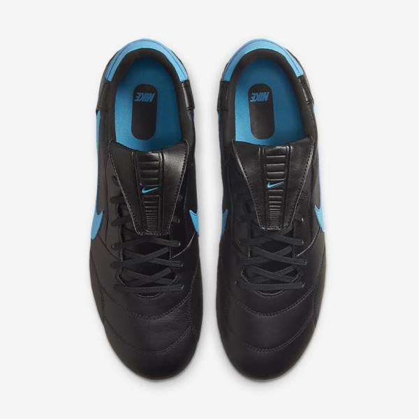 Black / Blue Nike The Premier 3 SG-PRO Anti-Clog Traction Soft-Ground Men's Football Shoes | NK485DQA