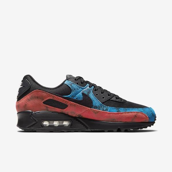 Black / Blue / Red / White Nike Air Max 90 Men's Sneakers | NK156XCR