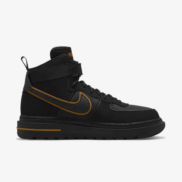 Black / Brown / Gold Nike Air Force 1 Boot Men's Sneakers | NK216MSE