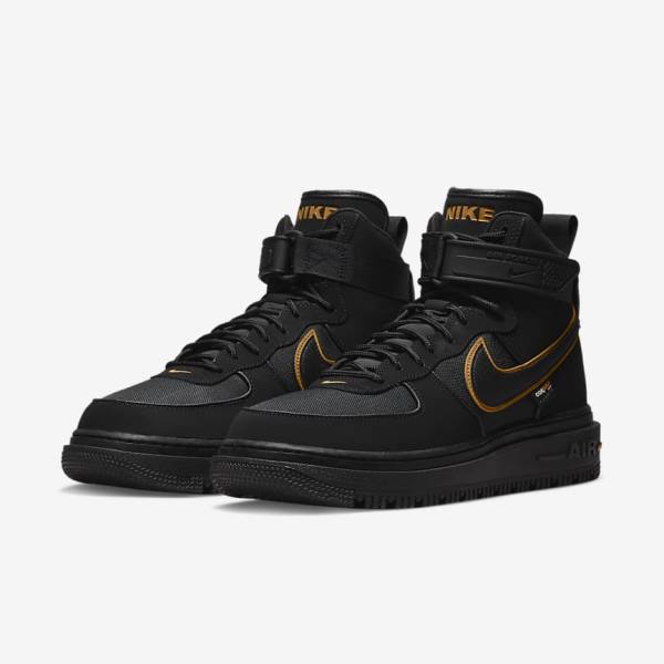 Black / Brown / Gold Nike Air Force 1 Boot Men's Sneakers | NK216MSE