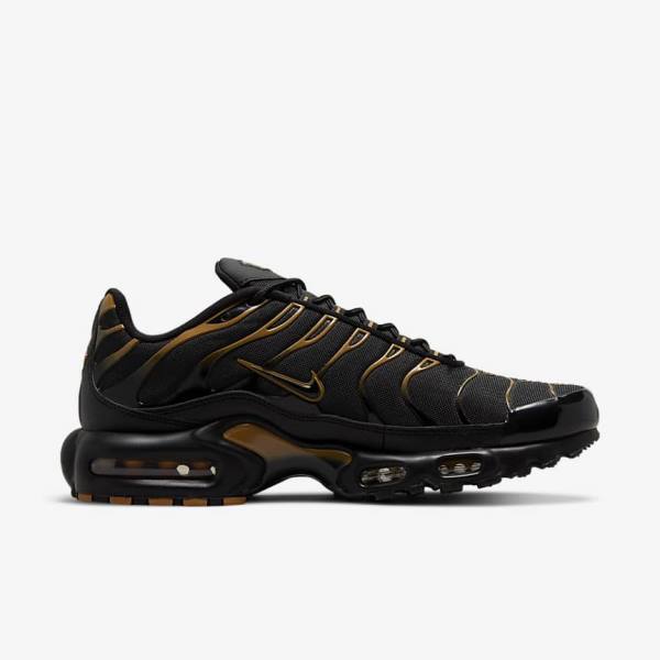 Black / Brown / Gold Nike Air Max Plus Men's Sneakers | NK035GBC