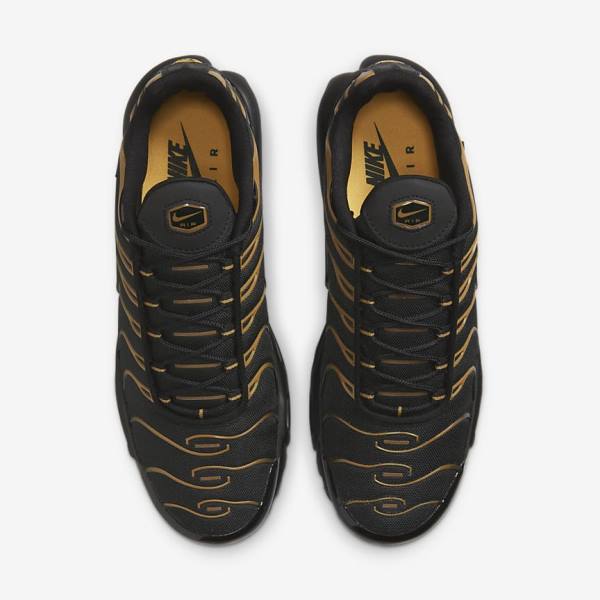 Black / Brown / Gold Nike Air Max Plus Men's Sneakers | NK035GBC