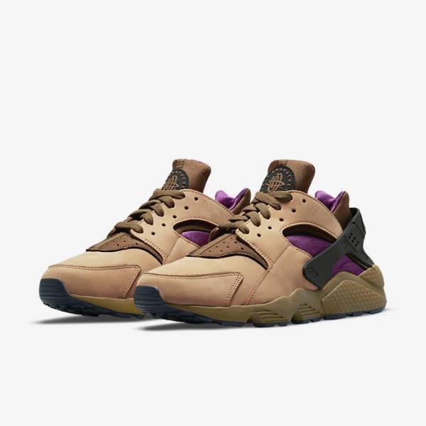 Black / Brown Nike Air Huarache LE Men's Sneakers | NK547QRC