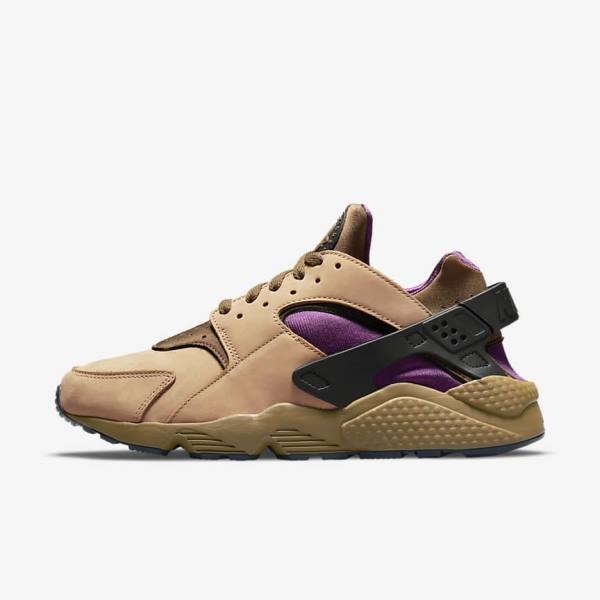 Black / Brown Nike Air Huarache LE Men\'s Sneakers | NK547QRC