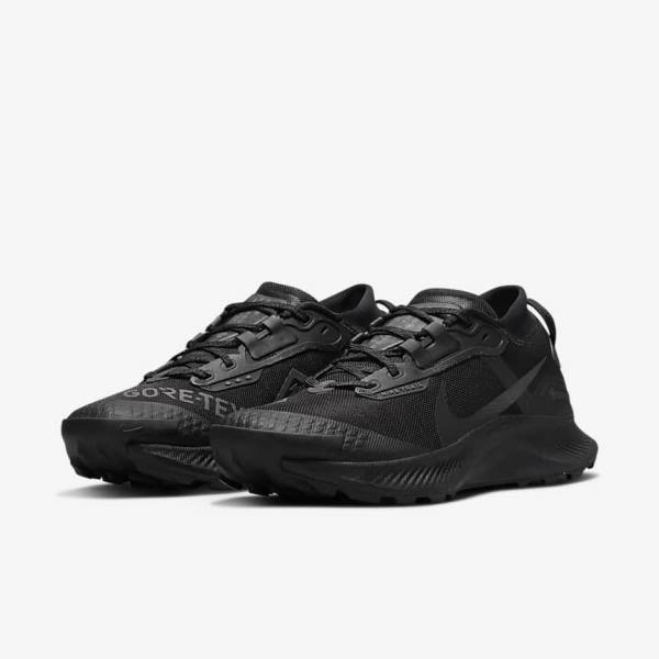 Black / Dark Grey / Black Nike Pegasus Trail 3 GORE-TEX Waterproof Trail Women's Running Shoes | NK341VFS