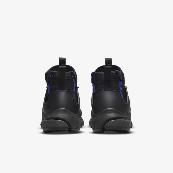 Black / Dark Grey / Blue / Red Nike Air Presto Mid Utility Men's Sneakers | NK457ETN