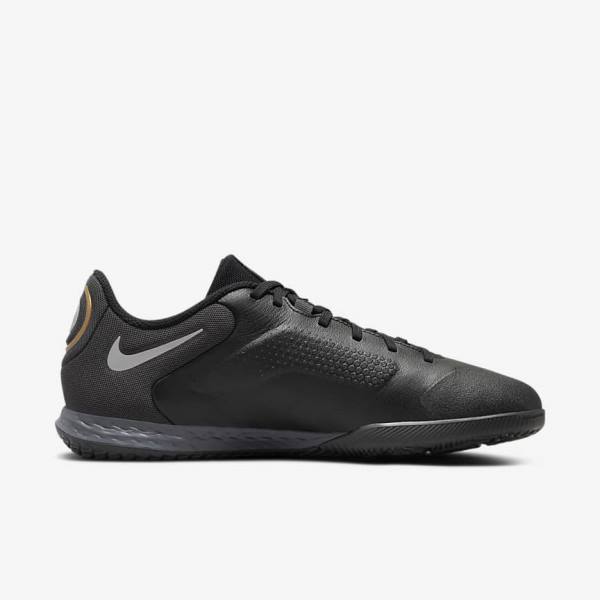 Black / Dark Grey / Metal Gold / Metal Dark Grey Nike React Tiempo Legend 9 Pro IC Indoor-Court Women's Football Shoes | NK062ZFJ