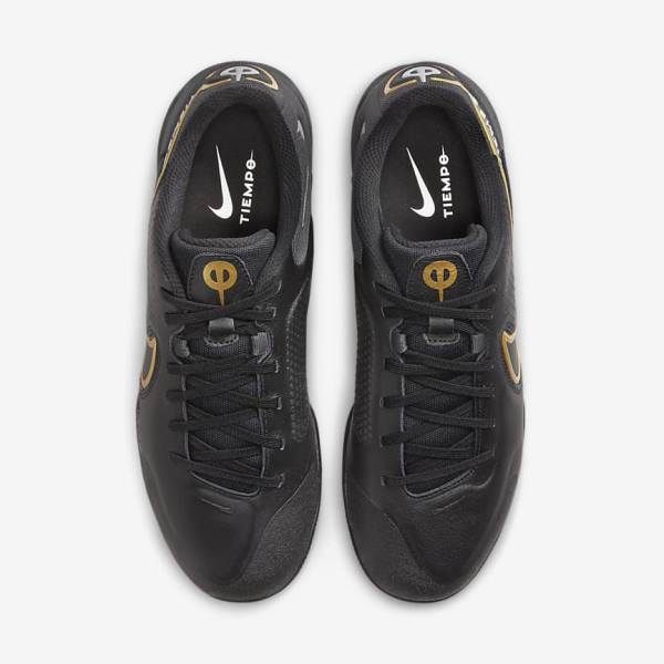 Black / Dark Grey / Metal Gold / Metal Dark Grey Nike React Tiempo Legend 9 Pro IC Indoor-Court Women's Football Shoes | NK062ZFJ