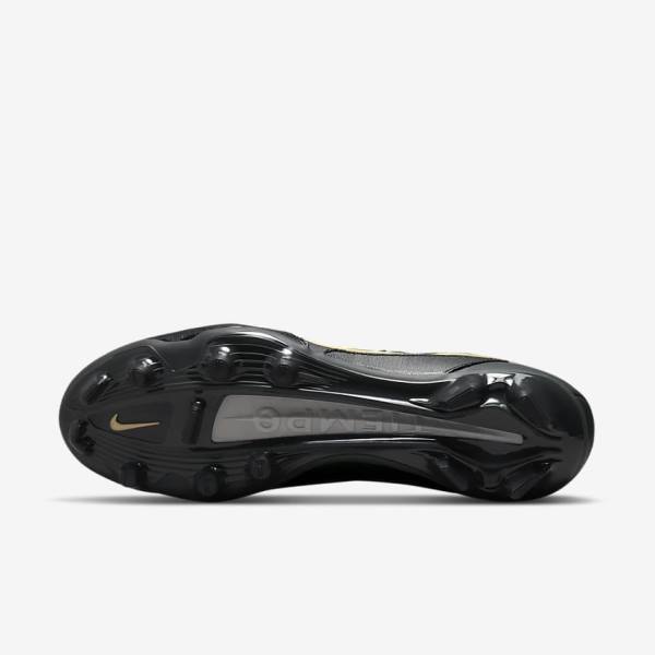 Black / Dark Grey / Metal Gold / Metal Dark Grey Nike Tiempo Legend 9 Pro FG Firm-Ground Women's Football Shoes | NK236QXS