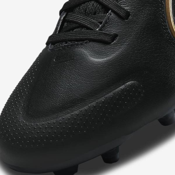 Black / Dark Grey / Metal Gold / Metal Dark Grey Nike Tiempo Legend 9 Pro FG Firm-Ground Women's Football Shoes | NK236QXS