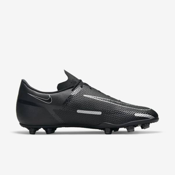 Black / Dark Grey / Metal Silver Nike Phantom GT2 Club MG Multi-Ground Women's Football Shoes | NK352GLQ