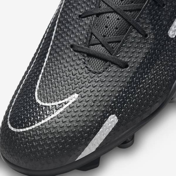 Black / Dark Grey / Metal Silver Nike Phantom GT2 Club MG Multi-Ground Women's Football Shoes | NK352GLQ