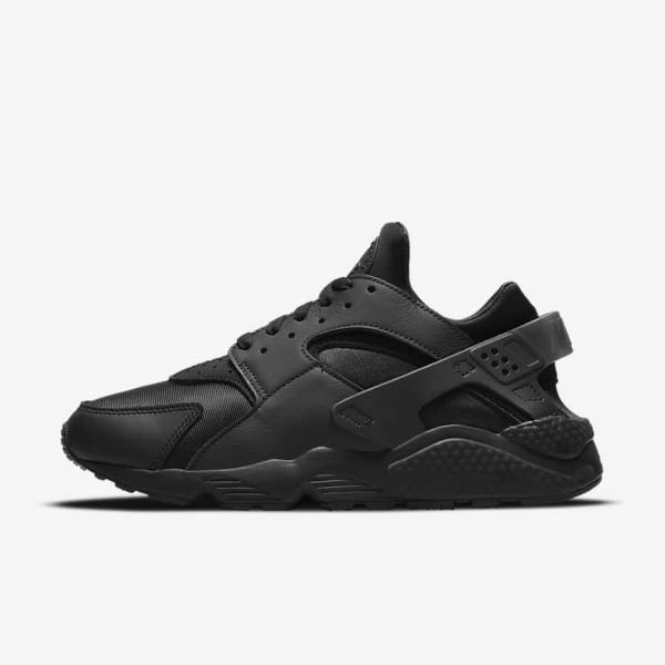 Black / Dark Grey Nike Air Huarache Men\'s Sneakers | NK617DNU