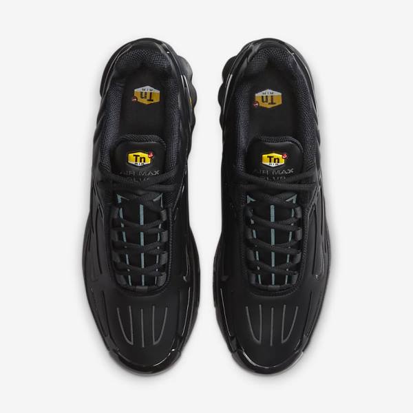 Black / Dark Grey Nike Air Max Plus 3 Leather Men's Sneakers | NK396XQL