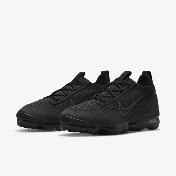 Black / Dark Grey Nike Air VaporMax 2021 FK Men's Sneakers | NK893BTC