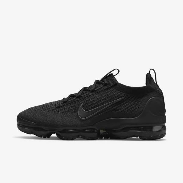 Black / Dark Grey Nike Air VaporMax 2021 FK Men\'s Sneakers | NK893BTC