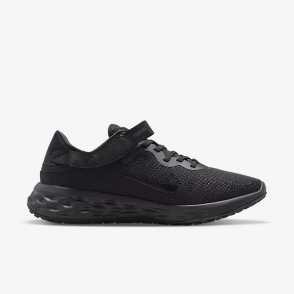 Black / Dark Grey Nike Revolution 6 FlyEase Next Nature Easy On-Off Road Men's Running Shoes | NK318AMR