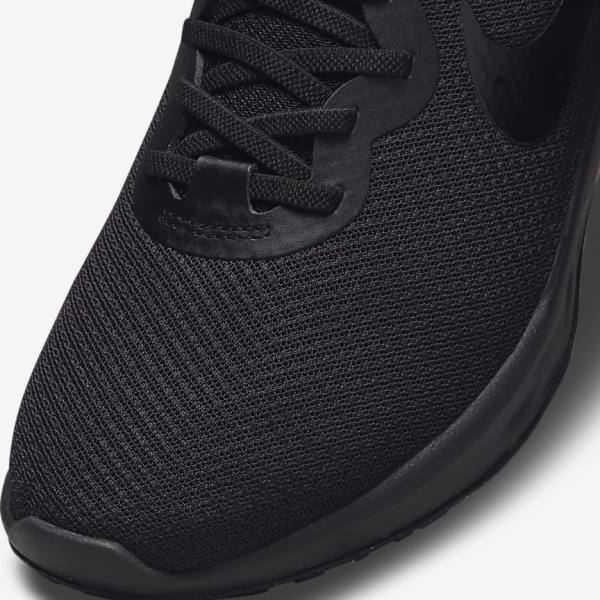 Black / Dark Grey Nike Revolution 6 FlyEase Next Nature Easy On-Off Road Men's Running Shoes | NK318AMR