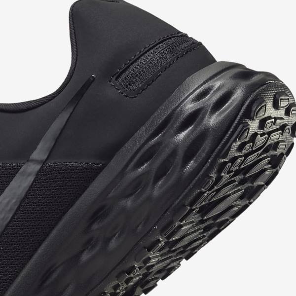 Black / Dark Grey Nike Revolution 6 FlyEase Next Nature Easy On-Off Road Men's Running Shoes | NK318AMR