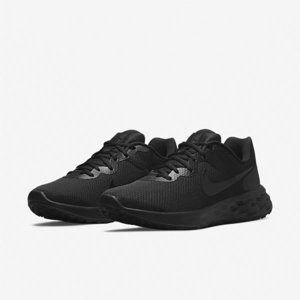 Black / Dark Grey Nike Revolution 6 Next Nature Road Men's Running Shoes | NK845ZVU