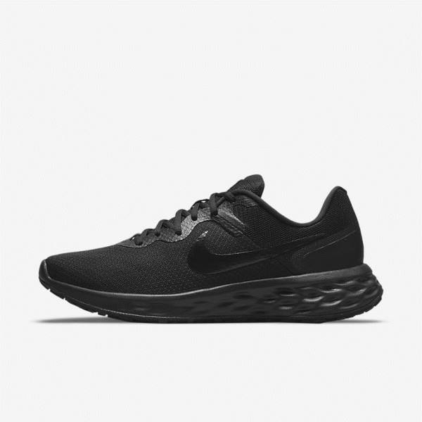 Black / Dark Grey Nike Revolution 6 Next Nature Road Men\'s Running Shoes | NK845ZVU