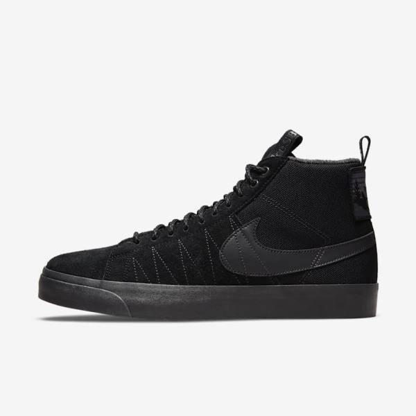 Black / Dark Grey Nike SB Zoom Blazer Mid Premium Men\'s Sneakers | NK103BRZ