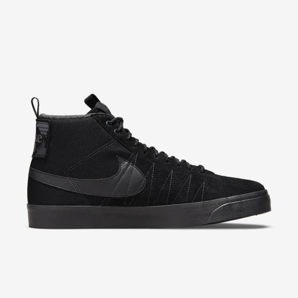 Black / Dark Grey Nike SB Zoom Blazer Mid Premium Women's Skate Shoes | NK971RYV