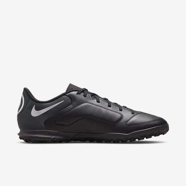 Black / Dark Grey Nike Tiempo Legend 9 Club TF Turf Men's Football Shoes | NK293ANV