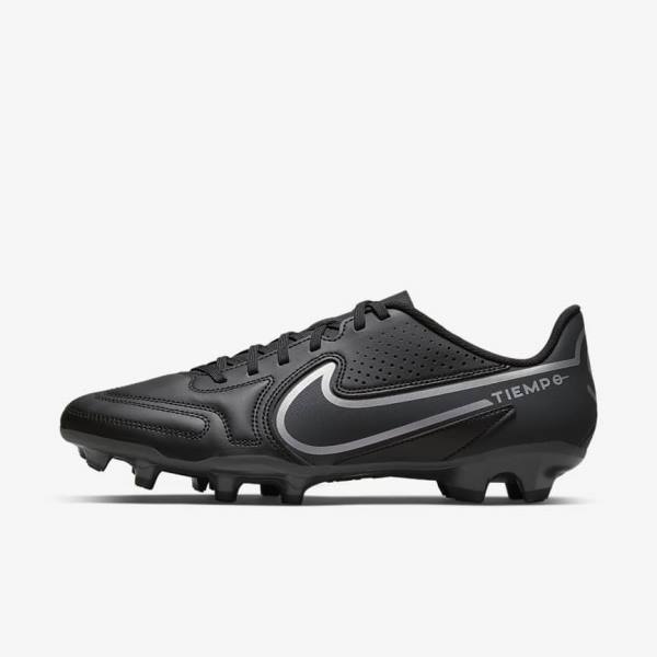 Black / Dark Grey Nike Tiempo Legend 9 Club MG Multi-Ground Men\'s Football Shoes | NK324EFV