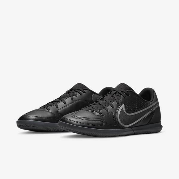 Black / Dark Grey Nike Tiempo Legend 9 Club IC Indoor-Court Men's Football Shoes | NK806QIS