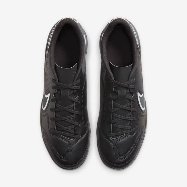 Black / Dark Grey Nike Tiempo Legend 9 Club TF Turf Women's Football Shoes | NK920COY