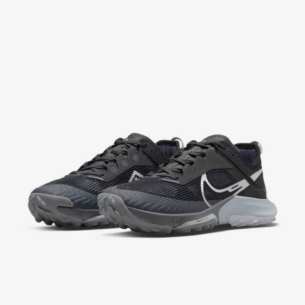 Black / Dark Grey / Platinum Nike Air Zoom Terra Kiger 8 Trail Women's Running Shoes | NK278IHE