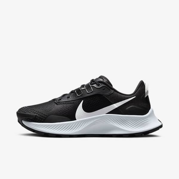 Black / Dark Grey / Platinum Nike Pegasus Trail 3 Trail Women\'s Running Shoes | NK527RSX