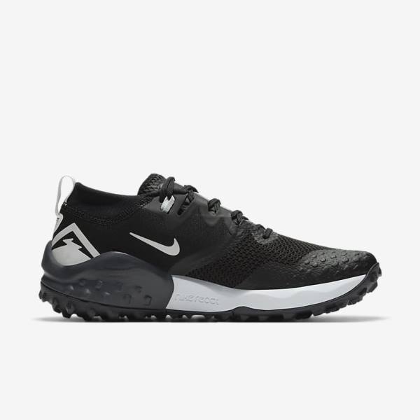 Black / Dark Grey / Platinum Nike Wildhorse 7 Trail Women's Running Shoes | NK265MAB