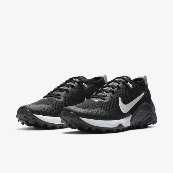 Black / Dark Grey / Platinum Nike Wildhorse 7 Trail Women's Running Shoes | NK265MAB