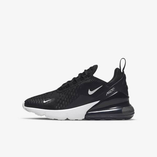 Black / Dark Grey / White Nike Air Max 270 Older Kids\' Sneakers | NK947NKR