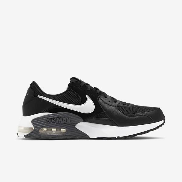 Black / Dark Grey / White Nike Air Max Excee Men's Sneakers | NK489LEO