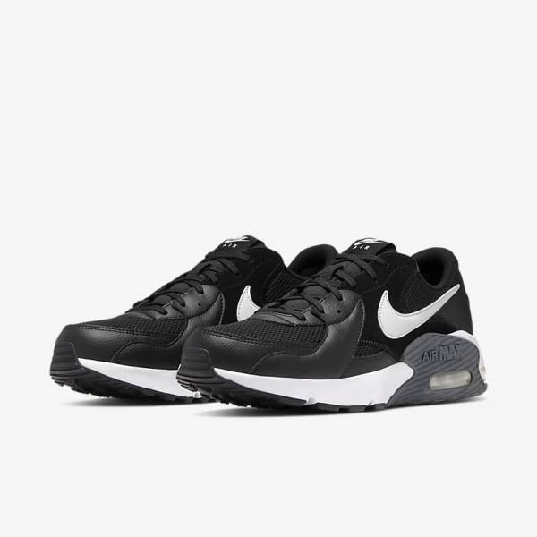 Black / Dark Grey / White Nike Air Max Excee Men's Sneakers | NK489LEO