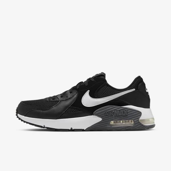 Black / Dark Grey / White Nike Air Max Excee Men\'s Sneakers | NK489LEO