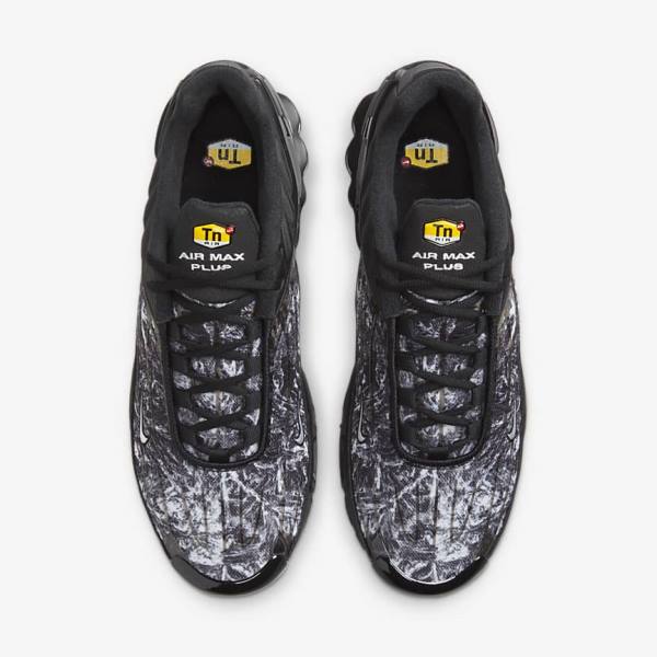 Black / Dark Grey / White Nike Air Max Plus 3 Men's Sneakers | NK825TFZ