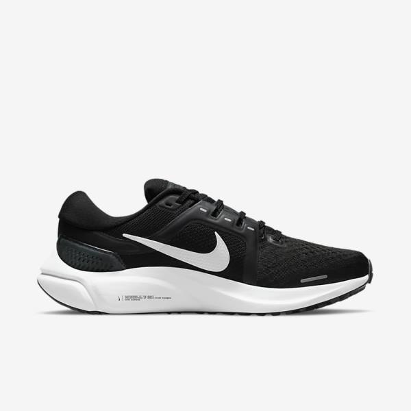 Black / Dark Grey / White Nike Air Zoom Vomero 16 Road Women's Running Shoes | NK450BIA