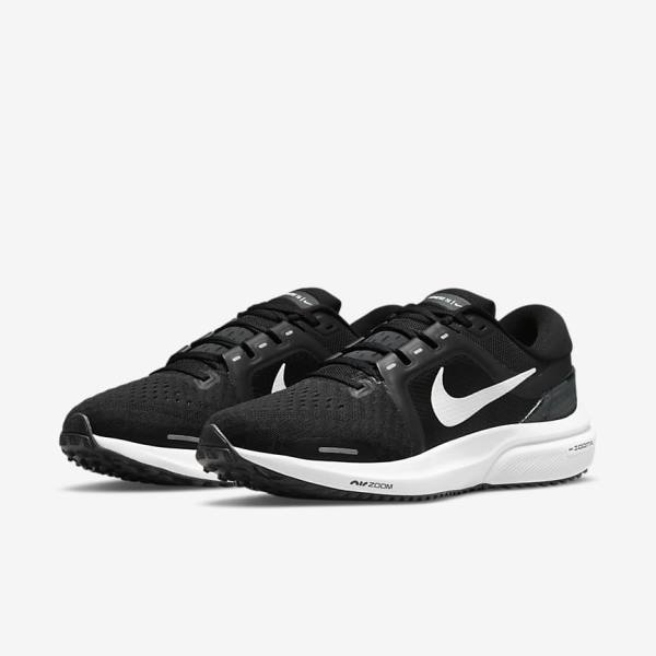 Black / Dark Grey / White Nike Air Zoom Vomero 16 Road Women's Running Shoes | NK450BIA